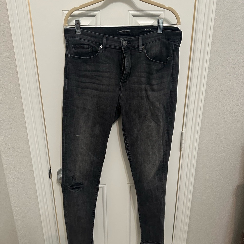 Banana republic Black Distressed Denim Jeans 30L